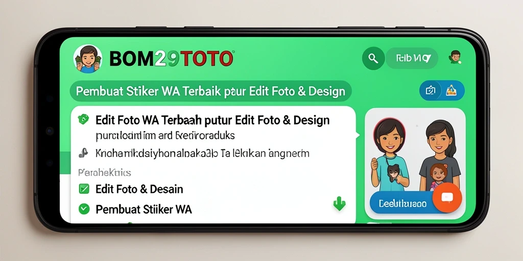 Antarmuka pengguna BOM29TOTO untuk Pembuat Stiker WA yang menarik.