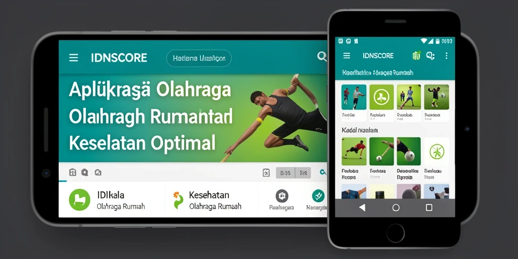 Antarmuka aplikasi IDNSCORE yang user-friendly dan inspiratif untuk olahraga rumah.