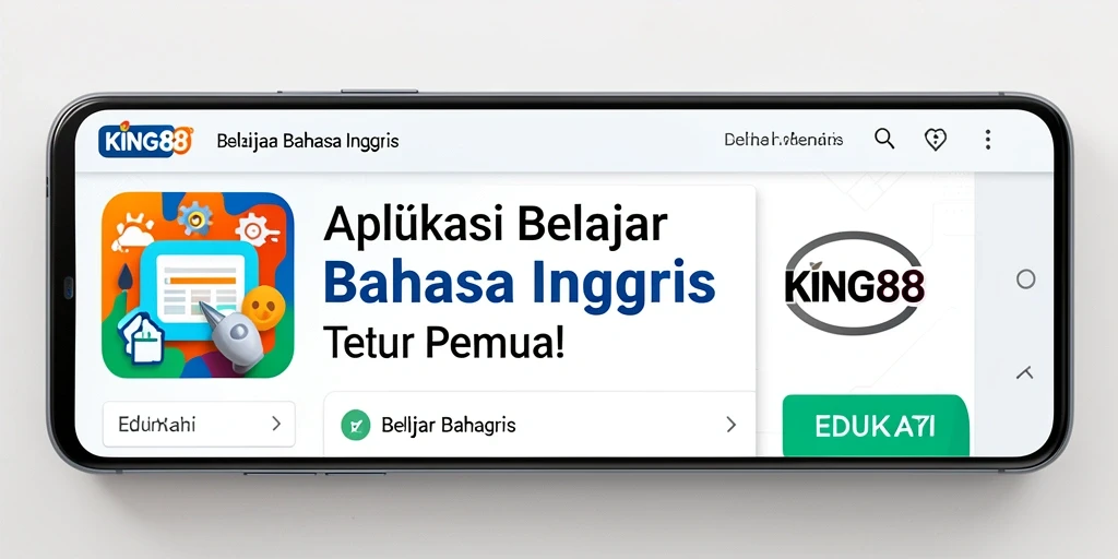 Antarmuka utama aplikasi KING88 untuk belajar bahasa Inggris.