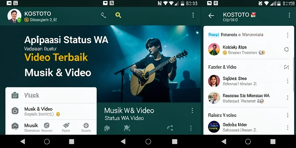 Tampilan antarmuka KOSTOTO untuk Status WA Video yang menarik.