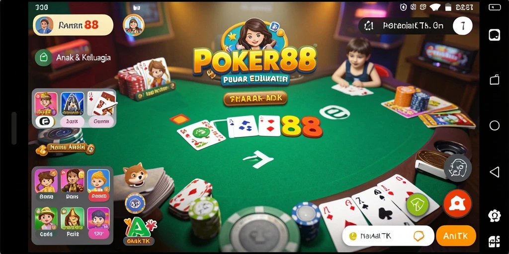 Screenshot POKER88 menunjukkan antarmuka permainan edukatif yang cerah dan menarik.