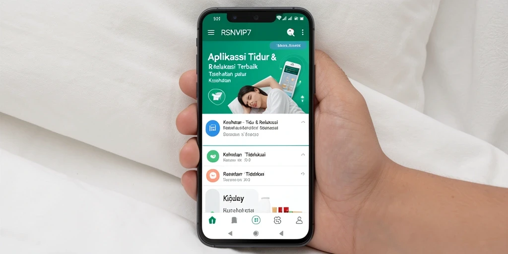 Antarmuka RSNVIP7 menampilkan fitur Tidur & Relaksasi yang menarik.