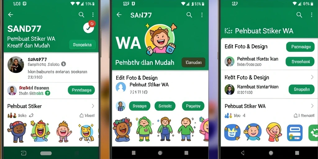 Antarmuka SAND77 untuk membuat stiker WA yang mudah dan menarik.