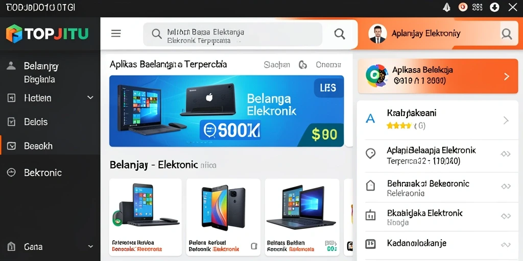 Tampilan antarmuka aplikasi TOPJITU yang menarik dan fungsional.