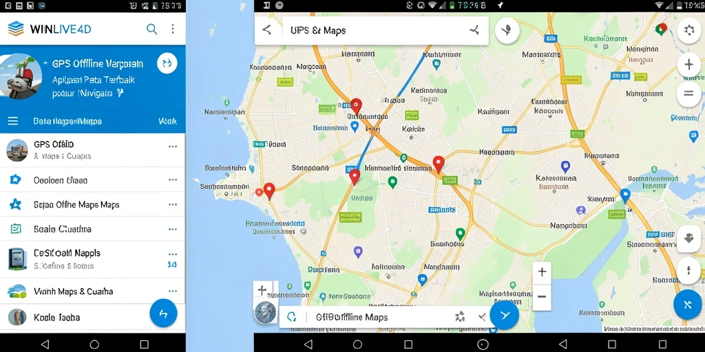 Tampilan antarmuka aplikasi WINLIVE4D yang intuitif untuk navigasi offline.